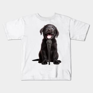 Adorably singing black Puppy Kids T-Shirt